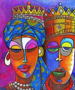 African Abstarct King And Queen paint by numbers