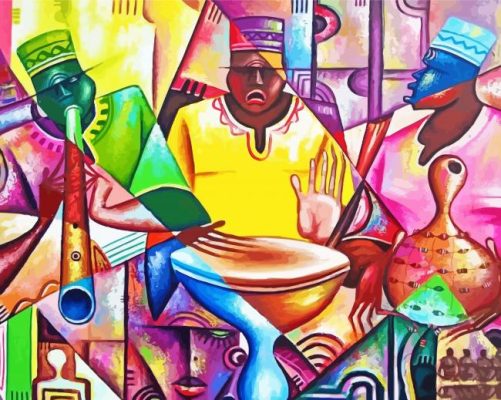 African Musicians paint by numbers