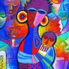 African Abstract People paint by numbers