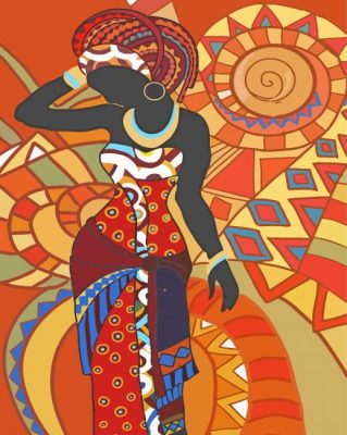 African Abstract Woman paint by numbers