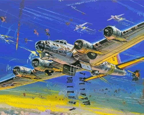 B17 Bomber Plane War paint by numbers
