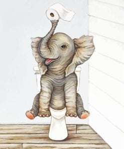Elephant In Toilet paint by number