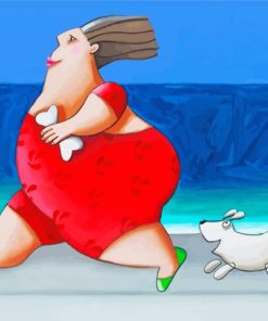 Fat Lady Running paint by numbers
