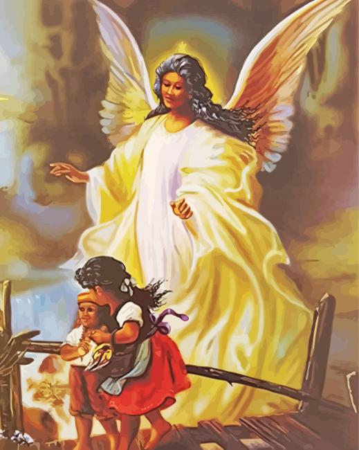 Paint By Numbers  Guardian Angel Watching Over Kids – Custom