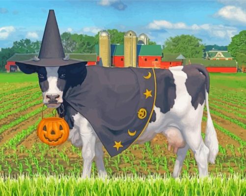Halloween Cow paint by number