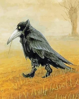 Black Raven Crow In Boots 