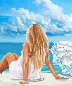 Lady by The Seaside paint by numbers