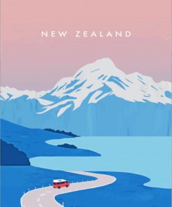 New Zealand Poster Art paint by numbers