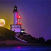 Point Lonsdale Lighthouse Full Moon paint by numbers