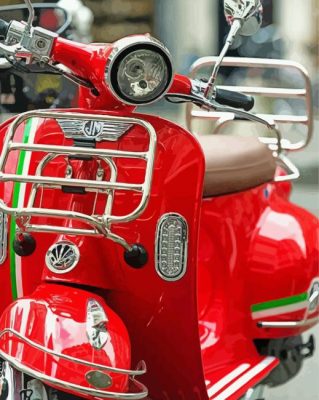 Red Lambretta paint by numbers