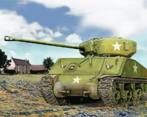 Sherman Tank paint by number