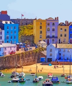 Tenby Wales UK paint by numbers