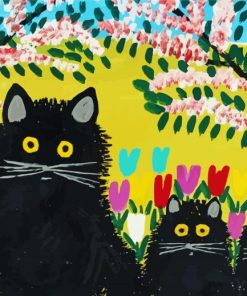 Three Cats By Maud Lewis paint by numbers