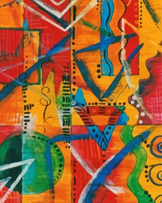 African Abstract Art paint by numbers