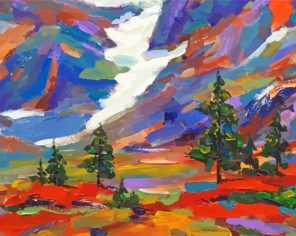 Abstract Autumn Montain paint by numbers