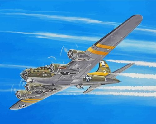 Aesthetic B17 Bomber Plane paint by numbers