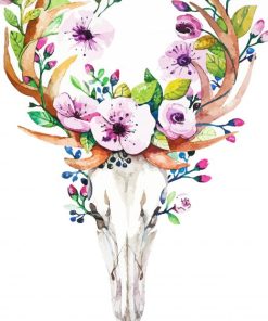 Aesthetic Deer Skull paint by numbers