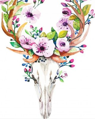 Aesthetic Deer Skull paint by numbers
