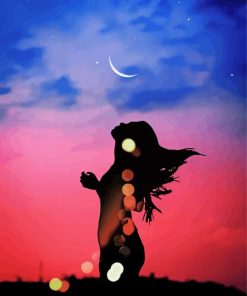 Aesthetic Moon Woman paint by number