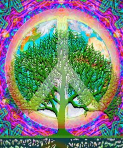 Aesthetic Peace Tree paint by number
