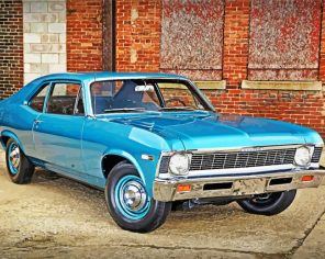 Blue Chevy Nova paint by numbers
