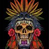 Cool Aztec Skull paint by numbers