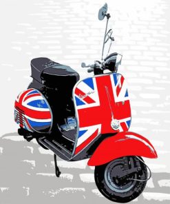 English Red Lambretta paint by numbers