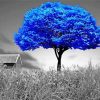 Monochrome Blue Tree paint by numbers