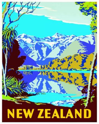 New Zealand Poster paint by numbers
