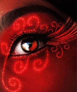 Red Lady Eye paint by numbers