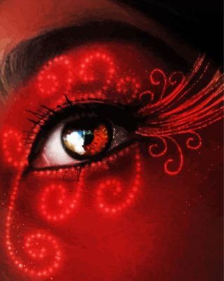 Red Lady Eye paint by numbers