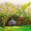Resting Under The Lilacs paint by number