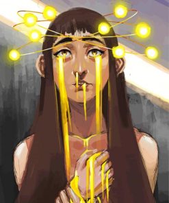 Sad Girl With Tears Of Gold paint by numbers