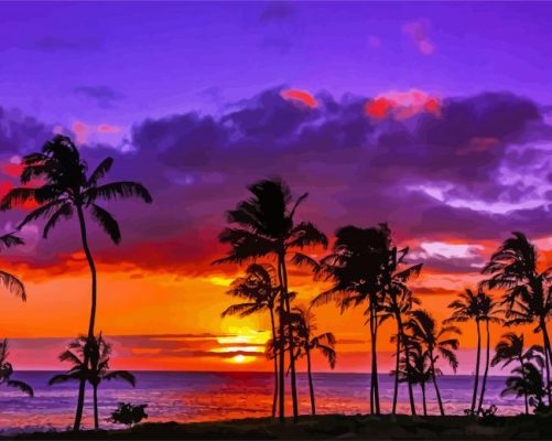 hawaiian sunsets paint by numbers