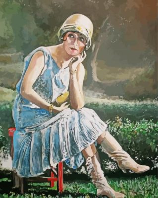 Vintage Flapper Lady paint by numbers