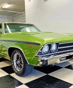 Vintage Green Chevelle 1969 paint by numbers