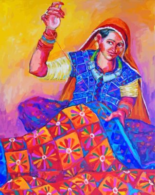 Woman Quilting Art paint by numbers