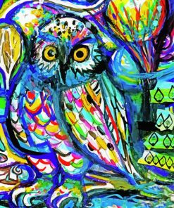 Abstract Owl paint by numbers
