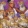 African Woman And Tigers paint by numbers