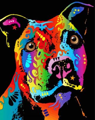 Colorful Staffy Art paint by number p