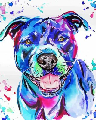 Colorful Staffy paint by number paint by number