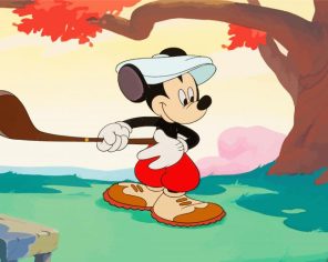 Mickey Mouse Learning Golf paint by numbers