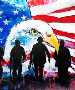 Patriotic Eagle And Soldiers paint by number p