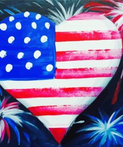 Patriotic Heart paint by number p