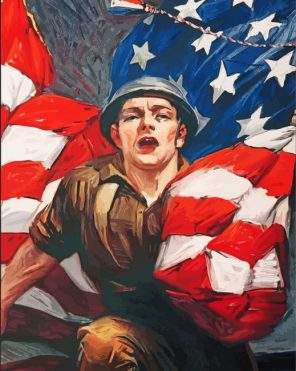 Patriotic Soldier paint by number p