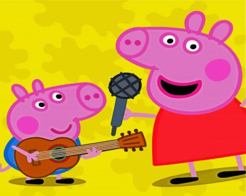 Peppa Pigs Musicians paint by number p