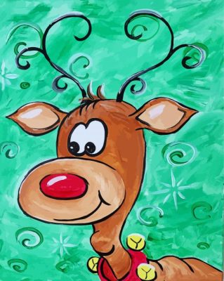 Cute Rudolph paint by number p