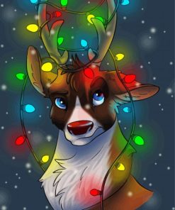 Cute Rudolph paint by number p