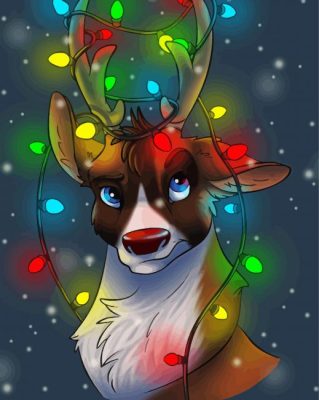 Cute Rudolph paint by number p