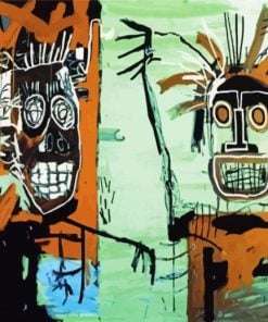 Two Heads On Gold By Jean Michel Basquiat paint by numbers